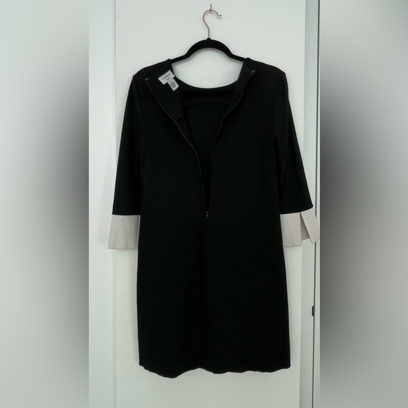 Carmen Marc Valvo Black Dress 3/4 Sleeves Size 8 - Picture 2 of 7